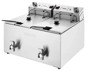 Apuro CU621-A Double Electric Fryer with Timer - 2x8Ltr - 2x2.9kW