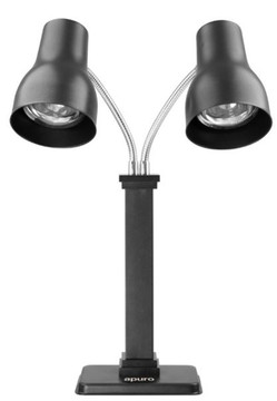 Apuro JA868-A Double Heat Lamp Carving Station Matt Black 2x250W