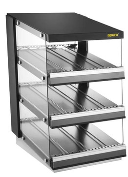 Apuro HW926-A Commercial 3-Shelf Sloped Chute Food Warmer (600mm Wide)