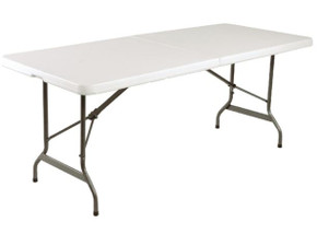 Bolero LL001 Rectangular Centre Folding Table 6 Ft White