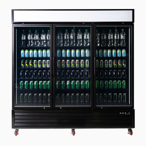 Bromic UC1980GDL-NR Upright Display Fridge 1980L 3 Door Flat Glass Lightbox