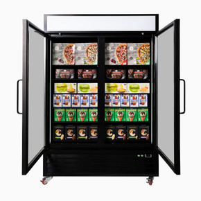 Bromic UF1250GDL-NR Upright Display Freezer 1266L 2 Door Flat Glass Lightbox