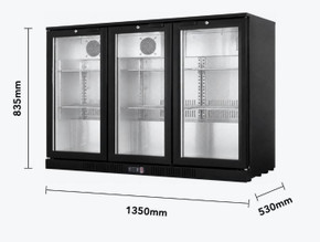 Thermaster Under Bench Three Door Bar Fridge/ Cooler - LG-330HC