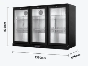 Thermaster LG-330HC Underbench Three Hinged Door Bar Cooler (293L)