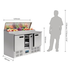 Polar G605-A G-Series Pizza Prep Counter Fridge 390Ltr