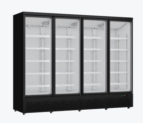Thermaster LG-2500BGBMF 4 Door Glass Door Supermarket Freezer in Matte Black (1938L)