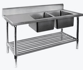 Modular System Double Right Sink Bench with Pot Undershelf - DSB6-1800R/A