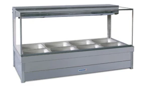 Roband S26RD Square Glass Hot Foodbar with Rear Roller Doors (12 x 1/2 Pan Capacity)