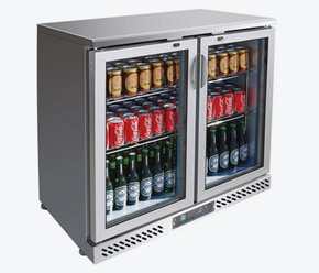 Thermaster Two Door Stainless Steel Bar Cooler - SC248SG Thermaster Two Door Stainless Steel Bar Cooler - SC248SG
