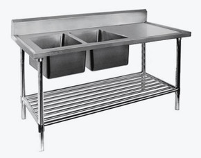 Double Left Sink Bench with Pot Undershelf DSB7-1800L/A