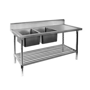 Double Centre Sink Bench With Pot Undershelf DSB7-2400L/A Double Centre Sink Bench With Pot Undershelf DSB7-2400L/A