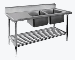 Modular System Double Right Sink Bench with Pot Undershelf - DSB7-2100R/A