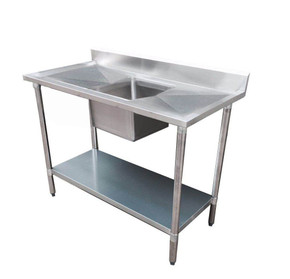 Economic 304 Grade SS Centre Single Sink Bench 1500x700x900 with 500x400x250 sink 1500-7-SSBC Economic 304 Grade SS Centre Single Sink Bench 1500x700x900 with 500x400x250 sink 1500-7-SSBC