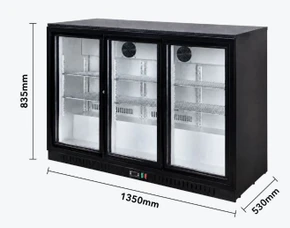Thermaster LG-330SC Underbench Three Sliding Glass Door Bar Cooler (293L)