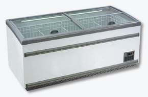 ZCD-L210S Supermarket Island Dual Temperature Freezer & Chiller with Glass Sliding Lids