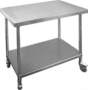WBM7-1200/A Premium Stainless Steel Mobile Workbench With Castors 700mm Deep 1200mm Width