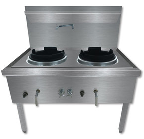 Gasmax Stainless Steel Waterless LPG Double Wok Gasmax Stainless Steel Waterless LPG Double Wok
