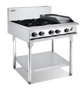 LKK LKKOB6C 4 Gas Open Burner & 300mm RHS Griddle with Legs 