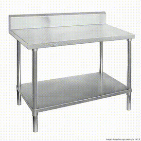900x600mm Commercial Stainless Steel Table with Splashback (304 Grade) | 0900-6-WBB