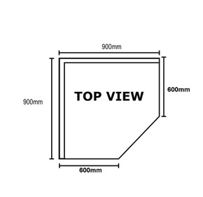 0900-6-WBCB/H - Corner Workbench with 100mm Splashback, 900x900x900mm