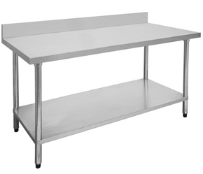 1800-6-WBB Economic 304 Grade Stainless Steel Bench with splashback 1800x600x900