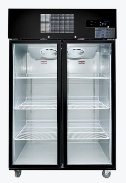 Double Glass Door Black Stainless Steel Upright Freezer - SUFG1000B