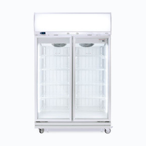 Bromic UF1000LF LED Flat Glass 2 Door Upright Display Freezer 976L