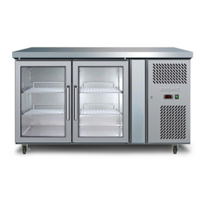 UBC1360GD-NR 282L 2 Glass Door Under Bench Display Fridge Bromic