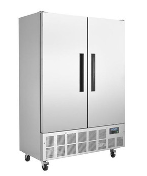 Polar GD880-A G-Series 960L Slimline Stainless Steel Double Door Commercial Upright Freezer