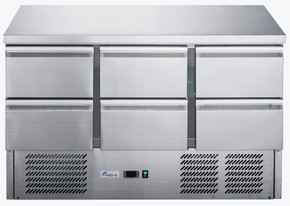 FED-X 6-Drawer Commercial Stainless Steel Compact Underbench Fridge | XGNS1300-6D