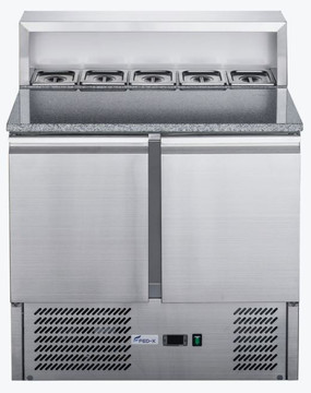FED-X Two Door Salad Prep Fridge with Marble Top - XGNS900E