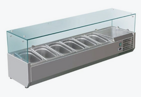 FED-X Flat Glass Salad Bench - XVRX1500/380