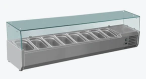 FED-X XVRX1800/380 Flat Glass Countertop Salad Bench (8 x 1/3 GN Pan Capacity)