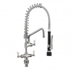 3Monkeez Stainless Steel Dual Hob Mount Pre Rinse Unit With 6" Pot Filler T-3M53015-C 3Monkeez Stainless Steel Dual Hob Mount Pre Rinse Unit With 6" Pot Filler T-3M53015-C