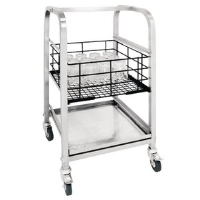 CL269 Vogue 3 Tier Glass Racking Trolley for 425mm Baskets CL269 Vogue 3 Tier Glass Racking Trolley for 425mm Baskets