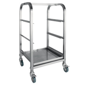 Vogue CL269 3 Tier Glass Racking Trolley for 425mm Baskets Vogue CL269 3 Tier Glass Racking Trolley for 425mm Baskets