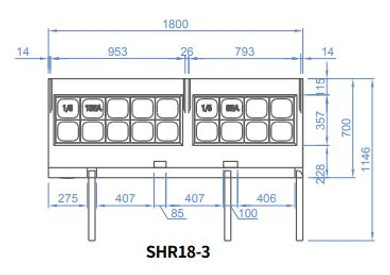 Skipio SHR18-3 Salad Side Prep Table 3 Doors with Hood Lid