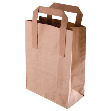 CF592 Fiesta Green Recycled Brown Paper Carrier Bags Large (Pack of 250)