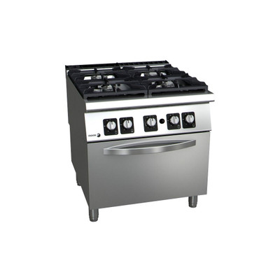 C-G941H Fagor 900 Series Gas 4 Burner with Gas Oven 800mmW x 930 D x 850 H