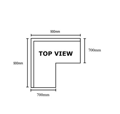WBCB7-0900/A - Corner Workbench, 150mm Splashback & Undershelf 900x900x900mm