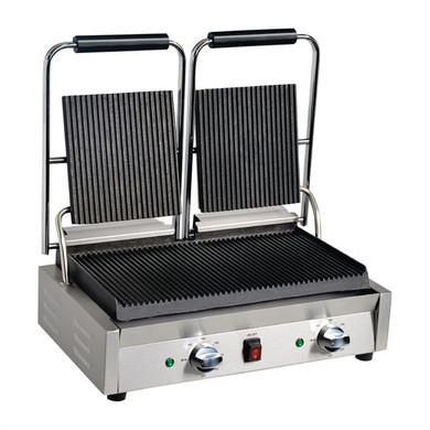 DY994-A Apuro Bistro Double Ribbed Contact Grill 550mm W x 210 H x 395 D