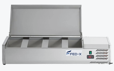 FED-X XVRX1200/380S 1200mm Stainless Steel Countertop Refrigerated Prep Topper Bench (4 x 1/3 GN)