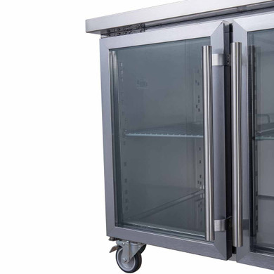 FED-X Three Glass Door Bench Fridge - XUB6C18G3V