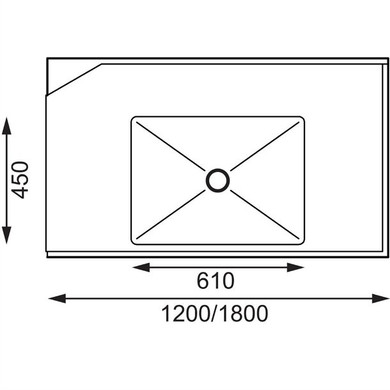Vogue DE474 Dishwasher Inlet Table with Sink 90mm outlet