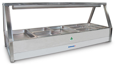 Roband E25RD - Straight Glass Hot Foodbar with Roller Doors