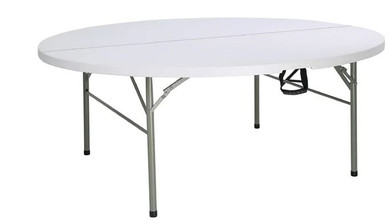 Bolero HC270 Round Centre Folding Table 6ft White