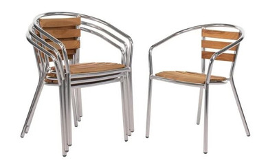 U421 Bolero Aluminium & Ash Chairs (Pack of 4)