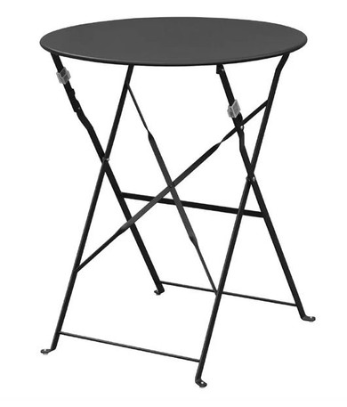 Bolero GH558 Black Pavement Style Steel Table 595mm