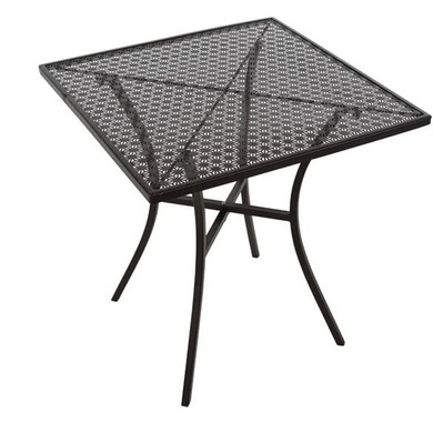 Bolero GG706 Black Steel Patterned Square Bistro Table 700mm