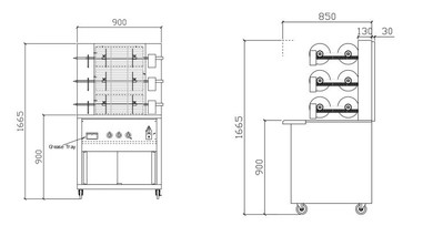 Rotochix GR-900 Gas Chicken/ Giros Rotisserie Small